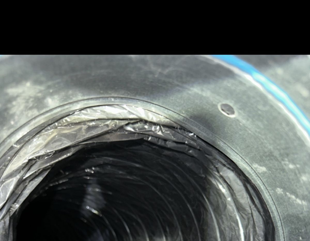 Same flex duct cleaned and shining after service
